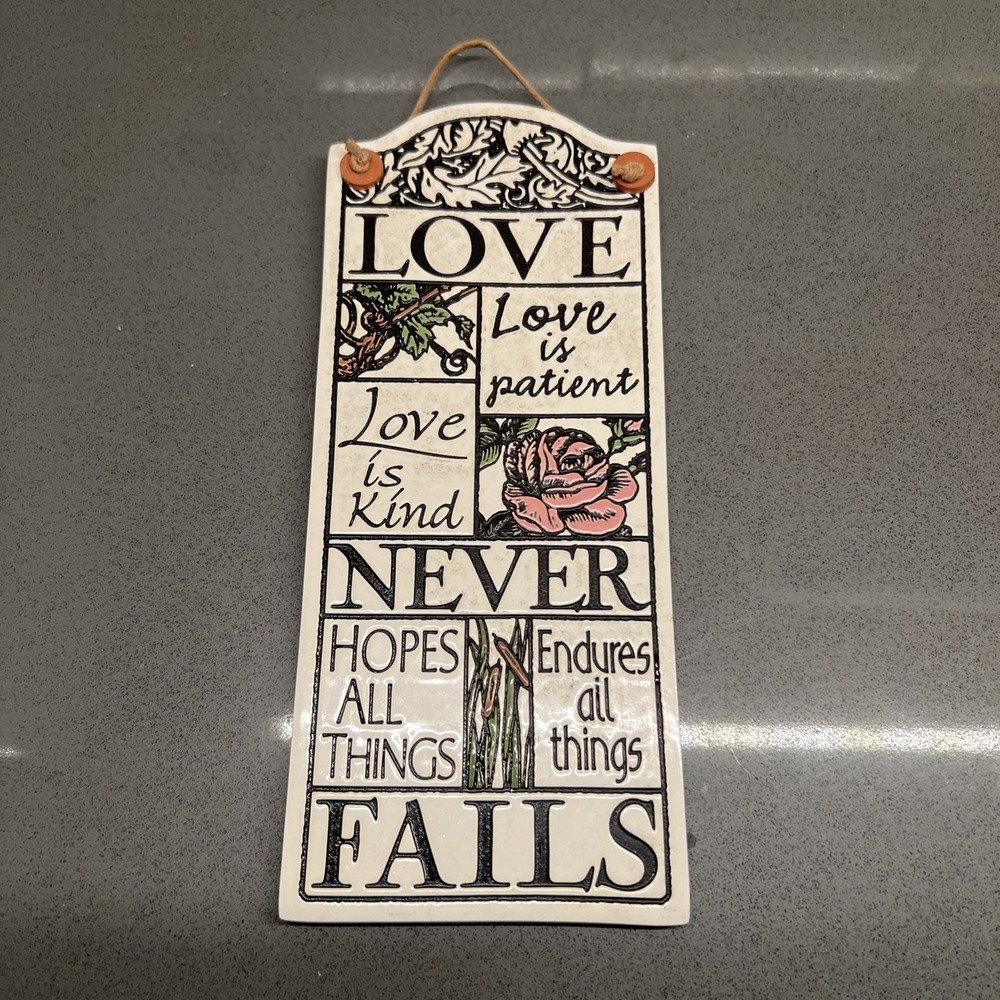 Spooner Creek Etched Clay by Michael Macone LOVE Never Fails Wall Art 2003